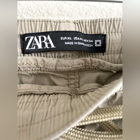 Zara elastic waist khaki joggers - Picture 4 of 6